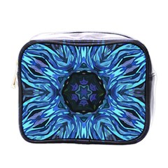 Background Blue Flower Mini Toiletries Bag (one Side) by Pakrebo