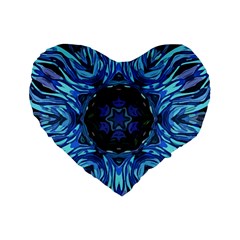 Background Blue Flower Standard 16  Premium Heart Shape Cushions