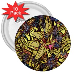 Lilies Abstract Flowers Nature 3  Buttons (10 Pack)  by Pakrebo