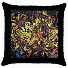 Lilies Abstract Flowers Nature Throw Pillow Case (black) by Pakrebo