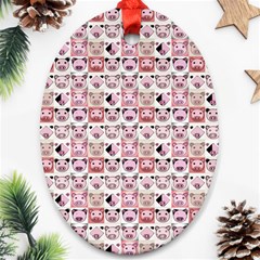 Graphic Seamless Pattern Pig Ornament (oval) by Pakrebo