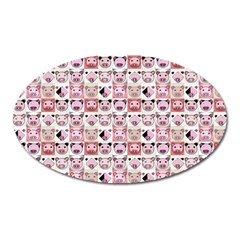 Graphic Seamless Pattern Pig Oval Magnet by Pakrebo