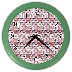 Graphic Seamless Pattern Pig Color Wall Clock by Pakrebo