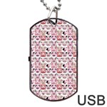 Graphic Seamless Pattern Pig Dog Tag USB Flash (Two Sides) Front