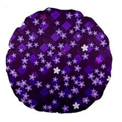 Textile Cross Pattern Square Large 18  Premium Round Cushions by Pakrebo