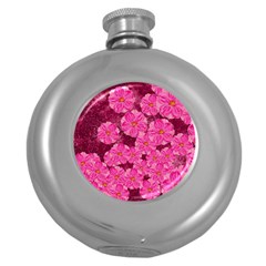 Cherry Blossoms Floral Design Round Hip Flask (5 Oz) by Pakrebo