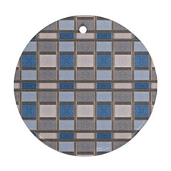 Abstract Seamless Fabric Blue Ornament (Round)