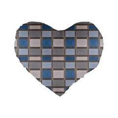 Abstract Seamless Fabric Blue Standard 16  Premium Heart Shape Cushions