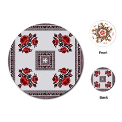 Ornament Pattern Background Design Playing Cards (round)