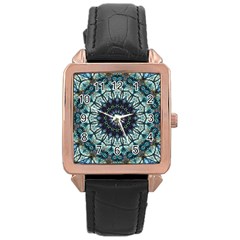 Pattern Abstract Background Art Rose Gold Leather Watch  by Pakrebo