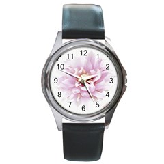 Abstract Transparent Image Flower Round Metal Watch by Pakrebo