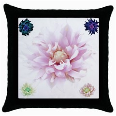 Abstract Transparent Image Flower Throw Pillow Case (black) by Pakrebo