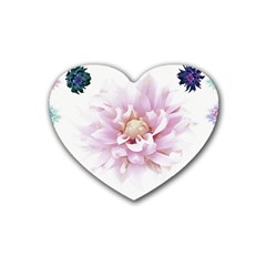 Abstract Transparent Image Flower Rubber Coaster (heart)  by Pakrebo