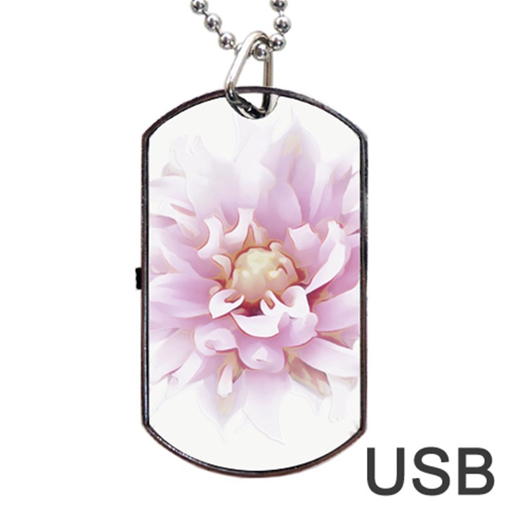 Abstract Transparent Image Flower Dog Tag USB Flash (One Side)