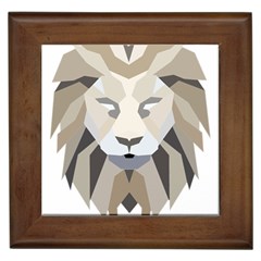 Polygonal Low Poly Lion Feline Framed Tiles by Pakrebo