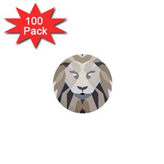 Polygonal Low Poly Lion Feline 1  Mini Buttons (100 Pack)  by Pakrebo