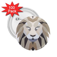 Polygonal Low Poly Lion Feline 2 25  Buttons (100 Pack)  by Pakrebo