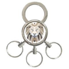 Polygonal Low Poly Lion Feline 3-ring Key Chains by Pakrebo