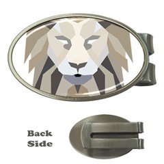 Polygonal Low Poly Lion Feline Money Clips (oval)  by Pakrebo