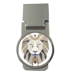 Polygonal Low Poly Lion Feline Money Clips (round)  by Pakrebo