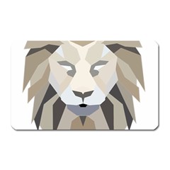 Polygonal Low Poly Lion Feline Magnet (rectangular) by Pakrebo