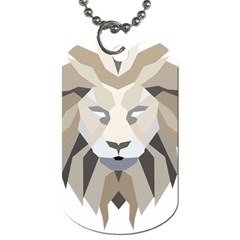 Polygonal Low Poly Lion Feline Dog Tag (two Sides) by Pakrebo