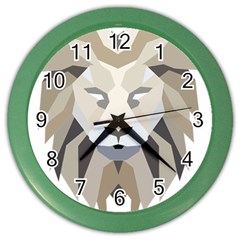 Polygonal Low Poly Lion Feline Color Wall Clock by Pakrebo