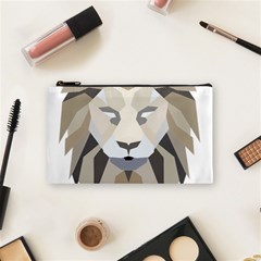 Polygonal Low Poly Lion Feline Cosmetic Bag (small) by Pakrebo