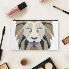 Polygonal Low Poly Lion Feline Cosmetic Bag (medium) by Pakrebo