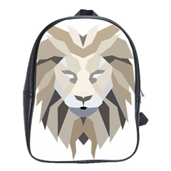 Polygonal Low Poly Lion Feline School Bag (large) by Pakrebo