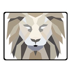 Polygonal Low Poly Lion Feline Fleece Blanket (small) by Pakrebo