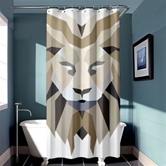 Polygonal Low Poly Lion Feline Shower Curtain 36  X 72  (stall)  by Pakrebo