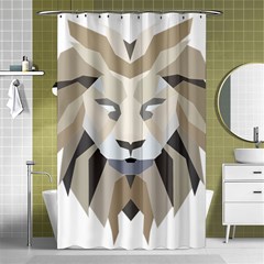 Polygonal Low Poly Lion Feline Shower Curtain 48  X 72  (small)  by Pakrebo