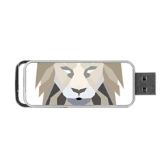 Polygonal Low Poly Lion Feline Portable Usb Flash (two Sides) by Pakrebo