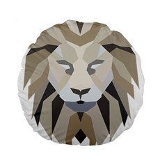 Polygonal Low Poly Lion Feline Standard 15  Premium Round Cushions by Pakrebo