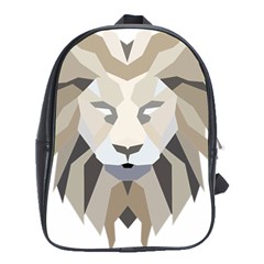 Polygonal Low Poly Lion Feline School Bag (xl) by Pakrebo