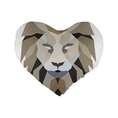 Polygonal Low Poly Lion Feline Standard 16  Premium Heart Shape Cushions by Pakrebo