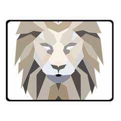 Polygonal Low Poly Lion Feline Double Sided Fleece Blanket (small)  by Pakrebo