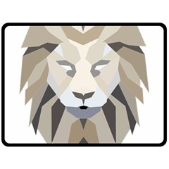 Polygonal Low Poly Lion Feline Double Sided Fleece Blanket (large)  by Pakrebo