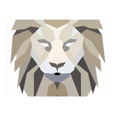 Polygonal Low Poly Lion Feline Double Sided Flano Blanket (mini)  by Pakrebo