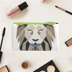 Polygonal Low Poly Lion Feline Cosmetic Bag (XS) Back