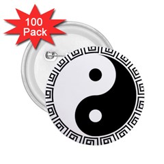 Yin Yang Eastern Asian Philosophy 2 25  Buttons (100 Pack)  by Pakrebo