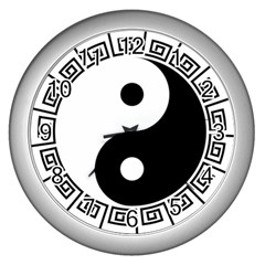 Yin Yang Eastern Asian Philosophy Wall Clock (silver) by Pakrebo