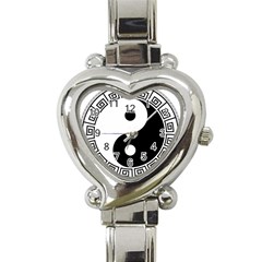 Yin Yang Eastern Asian Philosophy Heart Italian Charm Watch by Pakrebo