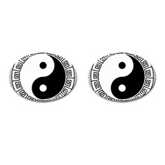 Yin Yang Eastern Asian Philosophy Cufflinks (oval) by Pakrebo