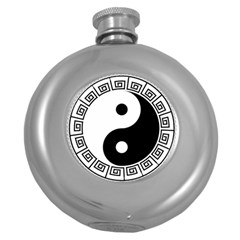 Yin Yang Eastern Asian Philosophy Round Hip Flask (5 Oz) by Pakrebo