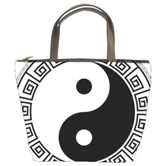 Yin Yang Eastern Asian Philosophy Bucket Bag by Pakrebo