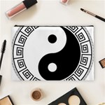 Yin Yang Eastern Asian Philosophy Cosmetic Bag (Large) Front