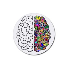 Brain Mind A I Ai Anatomy Rubber Round Coaster (4 Pack)  by Pakrebo