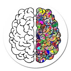 Brain Mind A I Ai Anatomy Magnet 5  (round) by Pakrebo